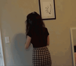Talking To A Wall Curly Haired Lady GIF