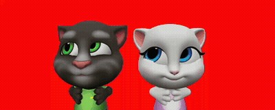 Talking Tom And Angela Standing GIF