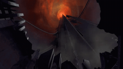 Tall Building With Red Light GIF