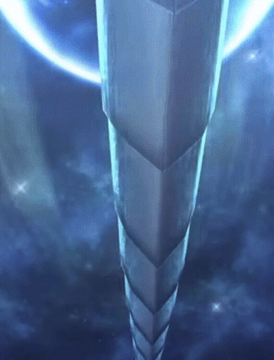Tall Tower In Dark Blue Sky GIF