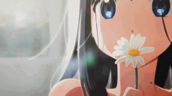 Tamako Kitashirakawa Holding White Anime Flower GIF