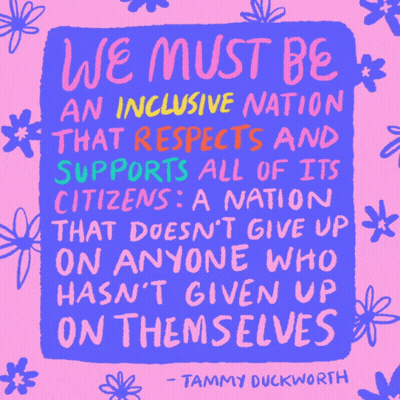 Tammy Duckworth Quote On Pink Background GIF