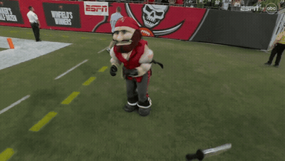 Tampa Bay Buccaneers Mascot Running On Field GIF