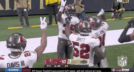 Tampa Bay Buccaneers Players Helmet Bump GIF