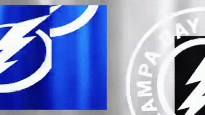 Tampa Bay Lightning Logo On Blue Silver GIF