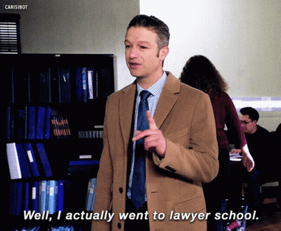 Tan Coat Man: I Actually Went To Lawyer School GIF