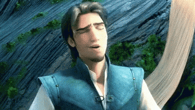 Tangled Character With Eyes Closed And Long Hair GIF