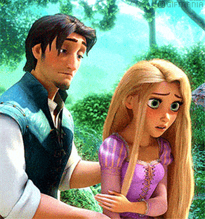 Tangled Man And Girl Standing In Forest GIF