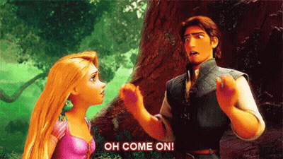 Tangled Man And Woman Saying Oh Come On GIF