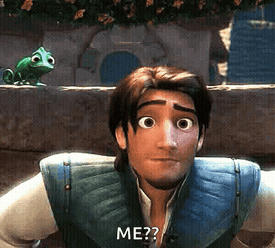 Tangled Man Looking At Camera With Frog Saying Me GIF