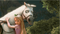 Tangled Rapunzel Hugs Maximus The Horse GIF