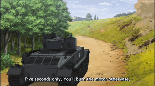 Tank Driving Dirt Road Five Seconds Only You'll Burn Motor GIF
