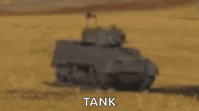 Tank Driving Through Field GIF
