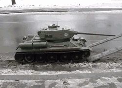 Tank Going Inside A Car