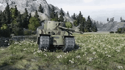 Tank Shooting On Grassland