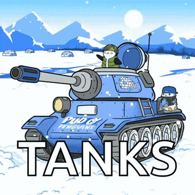 Tank With Penguins Saying Tanks GIF
