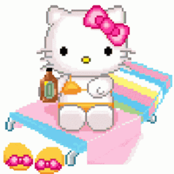 Tanning Cute Hello Kitty GIF