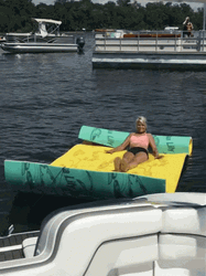 Tanning On Floating Raft GIF
