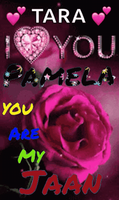 Tara Pamela You Are My Jaan With A Pink Rose GIF