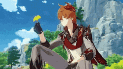 Tartaglia Childe Relaxing Genshin Impact GIF