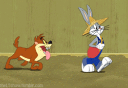 Tasmanian Devil Helping Bunny Planting GIF