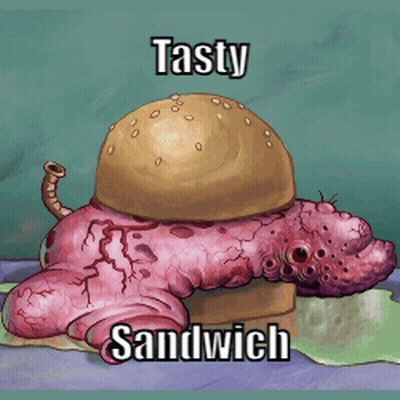 Tasty Sandwich Topped With Hamburger GIF