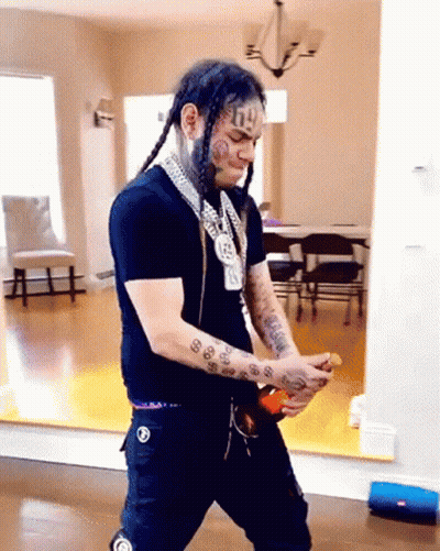 Tattooed Face Person With TD GIF