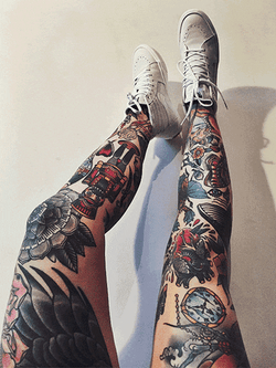 Tattooed Legs Image Compilation GIF