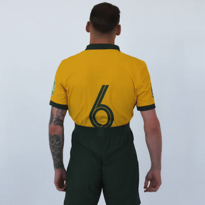 Tattooed Man In Yellow Jersey Number 6 GIF
