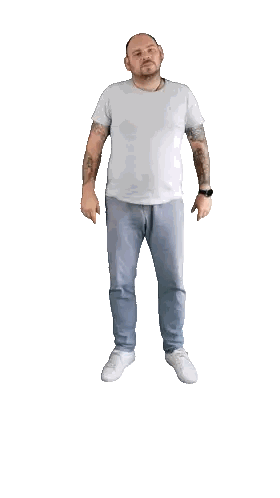 Tattooed Man Pointing Up Sticker