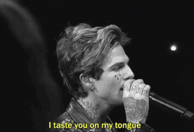 Tattooed Man Singing I Taste You On My Tongue GIF