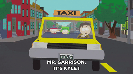 Taxi South Park Stan Marsh Kyle Broflovski GIF