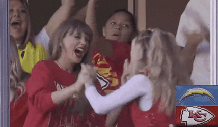 Taylor Hand Shake Cheering For Travis Kelce GIF