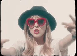 Taylor Swift Birthday Heart Glasses GIF