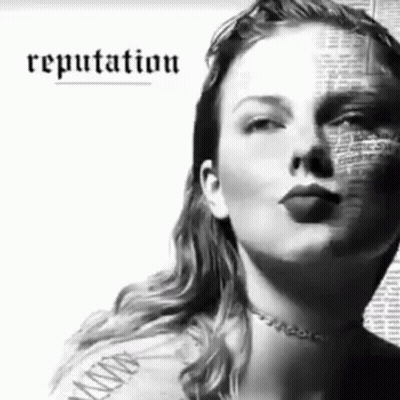 Taylor Swift Black And White Photo With Newspaper Shadow GIF