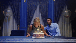 Taylor Swift Blows Lover Birthday Cake GIF
