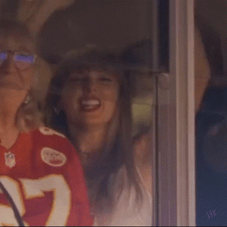 Taylor Swift Cheering LFG To Travis Kelce GIF