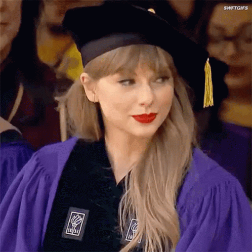 Taylor Swift In Graduation Cap And Gown GIF