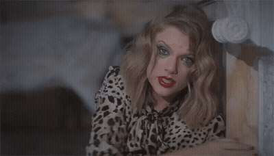 Taylor Swift Leopard Print Shirt Red Lipstick Funny Face GIF