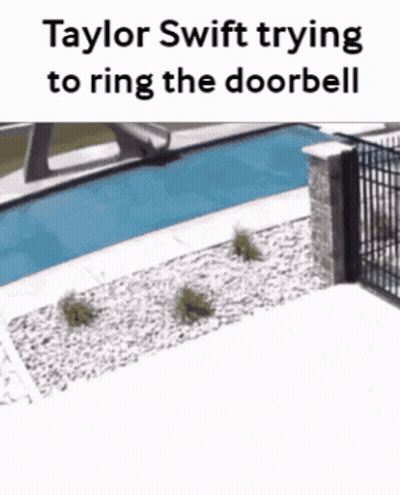 Taylor Swift Ringing Doorbell By Pool GIF