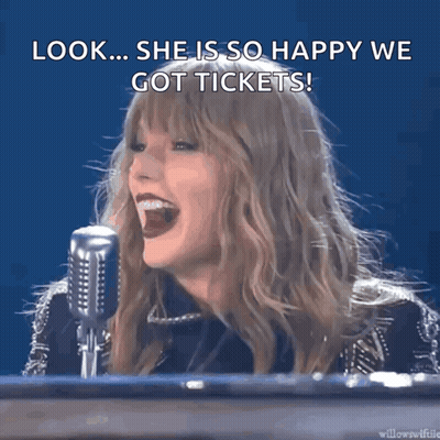 Taylor Swift Singing Into Microphone Look She Is So Happy We Got Tickets GIF