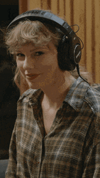 Taylor Swift Wearing Headphones GIF