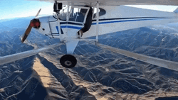 Taylorcraft B Plane Jump GIF