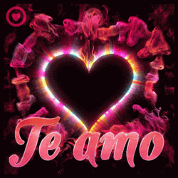 Te Amo Burning Heart Lights Smoke Loop GIF