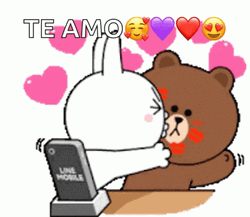 Te Amo Cony And Brown Kiss Cute Meme GIF