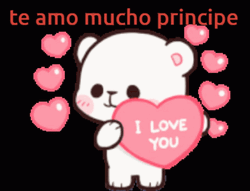 Te Amo Love You My Prince Peach Bear GIF