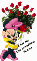 Te Amo Mickey Minnie Mouse Roses Love GIF