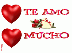 Te Amo Mucho Love Hearts Flowers Greeting Card GIF