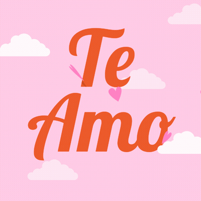 Te Amo Pink Background Orange Text GIF