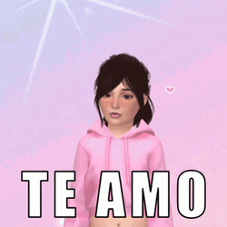 Te Amo Smiling Girl Pink Hearts Sticker GIF